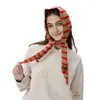 Bufanda Triángulo Rayada de Punto de Lana Mismo Estilo para Mujer, Bufanda Pequeña Estilo Coreano, Chal, Pañuelo para la Cabeza, Calentador de Cuello Transfronterizo, Bufanda para el Cuello