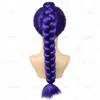 Peluca Púrpura Trenzada Gruesa en Stock Set Completo para Fiesta Actuación en Escenario Peluca de Fibra Sintética Venta al por Mayor