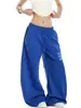 Pantalones casuales de estilo americano con pedrería, de tiro bajo, para hombres y mujeres, 2026 otoño, holgados, rectos, de pierna ancha, deportivos, para caminar