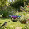 Novo produto transfronteiriço: Comedouro de Pássaros de Ferro em Formato de Coração com Flores, Comedouro de Pássaros Pendurado para Decoração de Jardim Externo