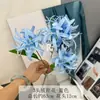 Flores Artificiales con 3 Cabezas, Lirios Araña Falsos, Lirios de Lluvia, Manju Shahua, Decoraciones de Boda, Atrezo para Fotos Estilo Antiguo Hanfu, Hermosas