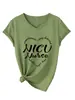 Enfermera NICU Corazón Amazon Mayorista Comercio Exterior Transfronterizo Mujer Cómodo Casual Talla Grande Versátil Manga Corta