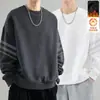 Nueva Camiseta de Manga Larga con Cuello Redondo Otoño/Invierno 2025, Sudadera Versátil de Moda con Forro Polar, Camiseta Básica Unisex