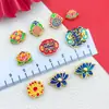Accesorios Estilo Chino Aleación Esmalte Cloisonné Patrón de Nube Monedas de Agujero Recto, Cuentas, Fortuna y Prosperidad Cuentas de Loto Nube Trasera
