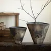 Jarrón de Cerámica Jingdezhen Estilo Wabi-Sabi Arreglo Floral Casa de Huéspedes Hotel Sala de Estar Cerámica Hecha a Mano Envío Gratis Maceta de Cerámica Rústica Vintage