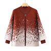 Ropa para Mamá Nueva Conjunto de Dos Piezas Otoño e Invierno Mujeres de Mediana Edad y Mayores Prendas de Punto Tejidas Ropa de Abuela Camisas Pequeñas Engrosadas