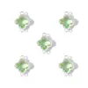 Colgante Geométrico de Trébol de Cuatro Hojas Doble Colgante Colorido con Pedrería Accesorios para Joyería DIY Pendiente Pulsera W502