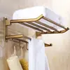 Toallero Torcido Estilo Europeo Antiguo Todo Cobre Toallero Juego de Baño Colgante Herrajes Estante de Almacenamiento para Baño