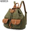 Mochila feminina casual mochila de lona impermeável com bolsa de mão de couro de primeira camada pequena cor sólida fornecimento de fabricantes