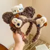 Laço de Pelúcia Fofo Headband de Pelúcia Desenho Animado Novo Estilo Popular 2025 Para Lavar o Rosto e Aplicar Máscara Acessório de Cabelo