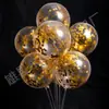 Procesando puesto de globos de lentejuelas personalizado de 12 pulgadas suministro globo de juguete para niños color papel globo transparente