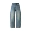 Jeans de estilo americano con dobladillo curvo para hombre, marca de tendencia nueva otoño e invierno 2026, pantalones largos casuales rectos holgados de pierna ancha al por mayor