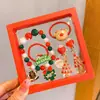 Nova Caixa de Presente de Pulseira Infantil de Natal Atmosfera Festiva Conjunto de Pulseiras de Contas Desenho Animado Joia de Presente de Natal