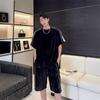 Traje Casual Masculino Verão 2024 Simples Sensação de Alto Padrão Manga Curta Shorts Combinação Fashion Camiseta Roupa Esportiva