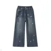 Calça Jeans Feminina Primavera e Outono 2026 Novo Estilo Crianças Maiores Bordado de Estrela Calça de Pernas Largas Calça Longa Feminina de Outono Calça Infantil