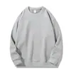 Suéter de cuello redondo con forro de forro polar pesado color gris mélange 500g color sólido holgado simple interior cálido camisa base chaqueta invierno para hombre