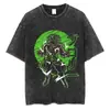 Talla Europea TransfronterizaCamiseta Negra Lavada para Hombre Streetwear Dragon Ball a