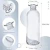 Jarrón de Cristal Repujado Vintage de Lujo de Entrada Sencilla Estilo Ins Jarrón para Mesa de Comedor Botella Decorativa Hidropónica Transparente Estilo Europeo