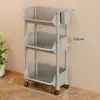 Estante de Armazenamento de Brinquedos Prateleira de Lanches Caixa Carrinho Pequeno Móvel Mochila Armário de Chão Multi-camadas para Cozinha de Crianças Frutas