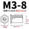 Tuerca de placa de presión con remache de agujero ciego hexagonal de acero inoxidable 304, perno de chapa metálica para columna BSOS-M2M3M4M5M6M8