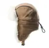 Chapéu Lei Feng para Mulheres do Festival de Gelo e Neve de Harbin, Gorro de Esqui Quente de Inverno Espesso, Chapéu de Algodão à Prova de Frio com Tecido Floral Grande Plush do Nordeste