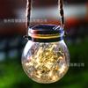 Botella de vidrio con luz LED, botella creativa de bola de grano frito con grietas de hielo, luz nocturna de color, adornos navideños, luz solar decorativa