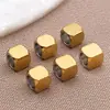 Cuentas Espaciadoras Cuadradas Biseladas de Acero Inoxidable con Recubrimiento al Vacío Color Oro/Acero Accesorios para Joyería Artesanal Pulseras Collares