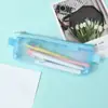 Estuche de malla transparente para lápices, bolsa de papelería para estudiantes de primaria y secundaria, bolsa para lápices de gran capacidad, estuche para lápices de nailon lindo y de alta gama al por mayor