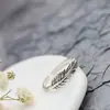Nafuge joyería de plata al por mayor corte vintage vintage anillo de plata hecho a mano Anillo abierto de plata de ley 925 para mujer