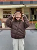 Cuello asimétrico con capucha de algodón acanalado ropa de algodón puede ser estilo nuevo de invierno cálido engrosado corto estilo versátil chaqueta de algodón chaqueta tipo pan prenda de abrigo