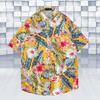 Camisa floral Super Fire para hombre, estilo retro de Hong Kong, holgada, de manga corta, para playa y moda.