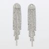 Pendientes de aguja de plata S925 europeos y americanos con diamantes, pendientes largos con borlas y brillantes, joyería transfronteriza al por mayor.