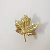 Manija de latón para cajón, gabinete, puerta de gabinete, armario, armario de vino, zapatero, estantería, mueble de TV, hoja de arce