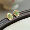 Brincos Africanos Verdes Vazados Banhados a Ouro Prata 925 brincos brincos brincos de alta qualidade versátil nicho personalidade requintada moda novos produtos