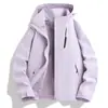 Chaqueta Impermeable Deportiva Casual Transpirable Holgada Color Sólido 2026 Primavera Otoño Ropa de Montañismo para Exteriores de una Sola Capa Ropa Exterior de una Sola Capa para Jóvenes