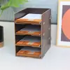 Portadocumentos Multicapa Horizontal y Vertical A5 Estante para Documentos de Oficina de Madera Organizador de Recibos de Escritorio Marco de Estante de Almacenamiento