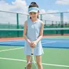 Conjunto Esportivo Casual de Verão para Meninas Conjunto de Malha de Alta Elasticidade 2026 Novo Conjunto de Duas Peças para Tênis de Meninas