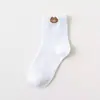 Calcetines para Mujer ins de Moda Tobilleros de Boca Baja Invisibles Oso Lindo Estilo Japonés Color Sólido Algodón Calcetines de Longitud Media Calcetines Cortos Finos para Mujer