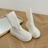 Nuevas botas cortas de mujer estilo británico que aumentan la altura, Botas Martin de verano, Botas ajustadas para primavera y otoño 2026, Botas Chelsea con suelas gruesas