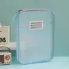 Bolsa para asignaturas en forma de L A4 doble capa malla de nylon transparente para exámenes de estudiante bolsa para documentos bolsa de almacenamiento de libros