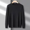 Otoño e Invierno Rebaja Caliente Moda Masculina Sencillo Color Sólido Manga Larga Tejido Cuello Redondo Suéter Ropa de Invierno