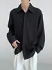 Camisa plisada de manga larga para hombre, camisa de moda estilo coreano, nuevo estilo primavera y otoño 2026, top casual elegante y holgado para hombre
