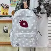 Mochila de fresa muy elegante para mujer, mochila de viaje grande de estilo japonés con estrellas, diseño único, mochila escolar no convencional para estudiantes mujeres