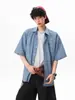 Camisas Retro Americanas de Cuadros Bordados de Manga Corta para Hombres y Mujeres, Polos Sueltos de Verano, Diseño de Camiseta, Chaquetas para Parejas