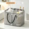 Cesta de Armazenamento de Lavagem e Higiene Pessoal Portátil para Viagem Grande Capacidade Malha Manual Drenante Dobrável Bolsa para Fitness e Banho