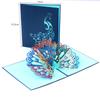 Tarjeta de felicitación de cumpleaños pavo real colorido Corea creativo 3D tridimensional hecho a mano tallado en papel graduación carta Ming tarjeta pequeña comercio exterior Venta al por mayor