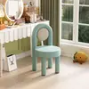Cadeira de penteadeira para quarto na cor creme, banqueta popular para maquiagem e nail art, cadeira de luxo leve, adequada para quartos de meninas, design simples e estiloso