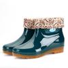 Inverno Quente algodão-acolchoado moda botas de chuva botas de chuva curtas femininas sapatos de água lavagem de carro pesca trabalho antiderrapante sapatos de borracha botas de água
