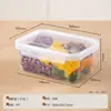 Caixa Portátil de Grau Alimentício para Conservar Alimentos Frescos Caixa de Armazenamento de Frutas e Vegetais para Geladeira Grande Capacidade Congelador Selada à Prova de Umidade Caixa Organizadora