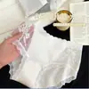 Bragas de Algodón Puro para Mujer de Estilo Francés Romántico con Encaje, Cintura Media y Puntadas de Malla, Transpirables y Cómodas, Braguitas de Algodón para Bebé para Mujer